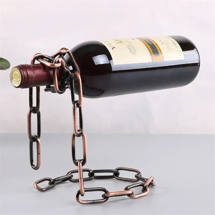 Floating Iron Chain Wine Rack
