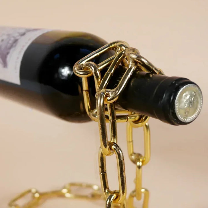 Floating Iron Chain Wine Rack
