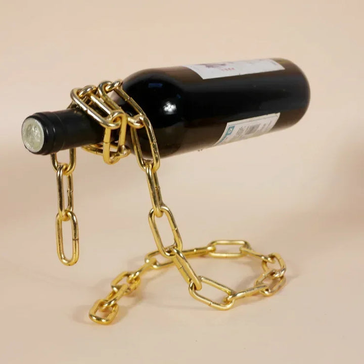 Floating Iron Chain Wine Rack