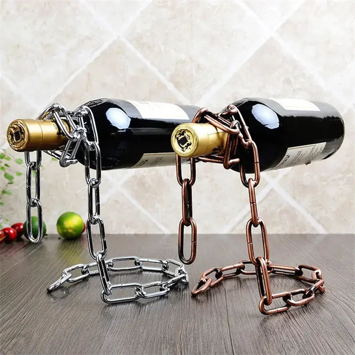 Floating Iron Chain Wine Rack