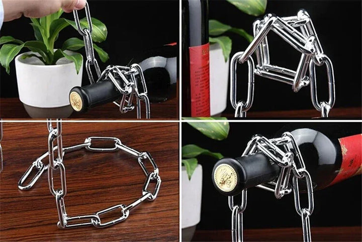 Floating Iron Chain Wine Rack