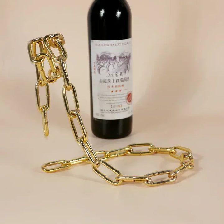 Floating Iron Chain Wine Rack