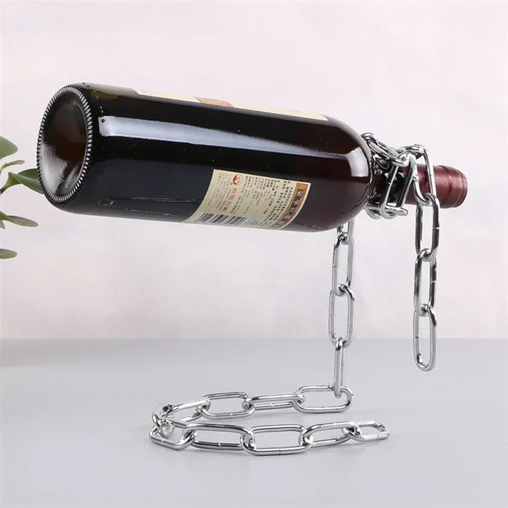 Floating Iron Chain Wine Rack