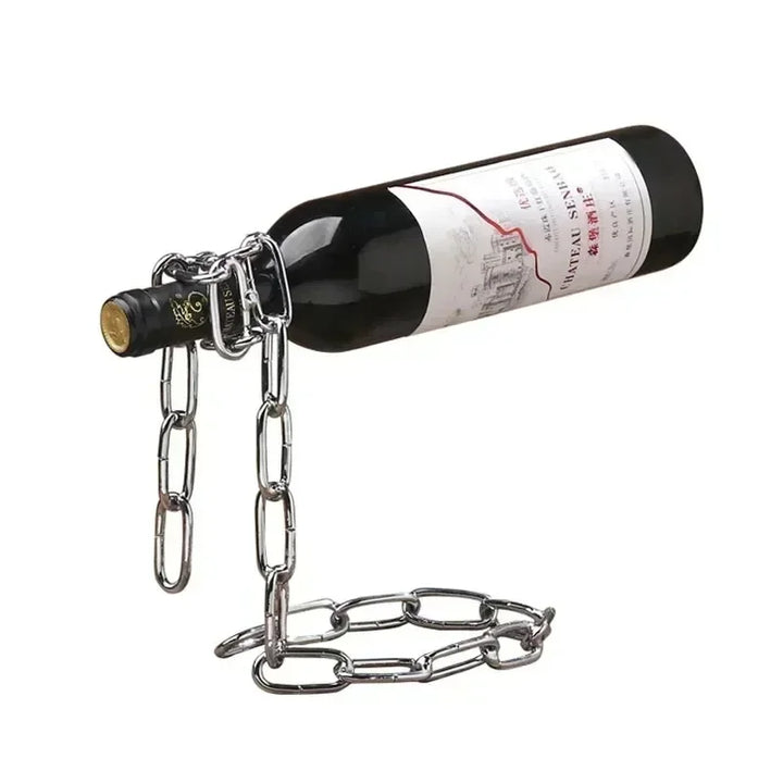 Floating Iron Chain Wine Rack