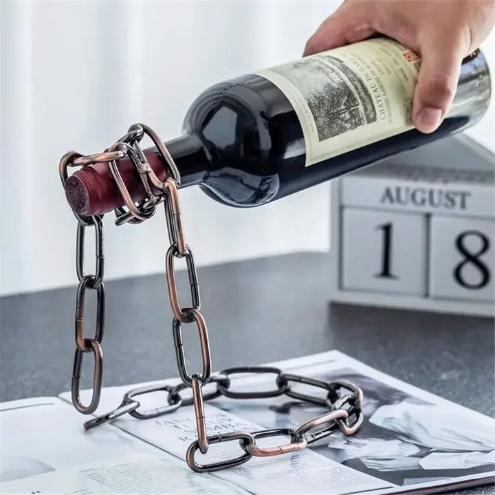 Floating Iron Chain Wine Rack
