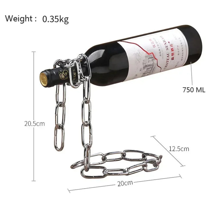 Floating Iron Chain Wine Rack