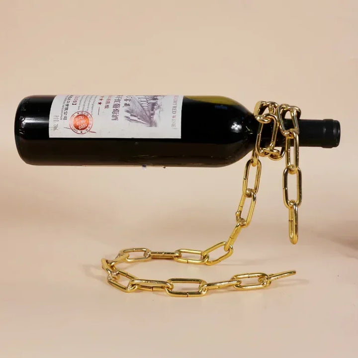 Floating Iron Chain Wine Rack