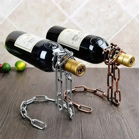 Floating Iron Chain Wine Rack