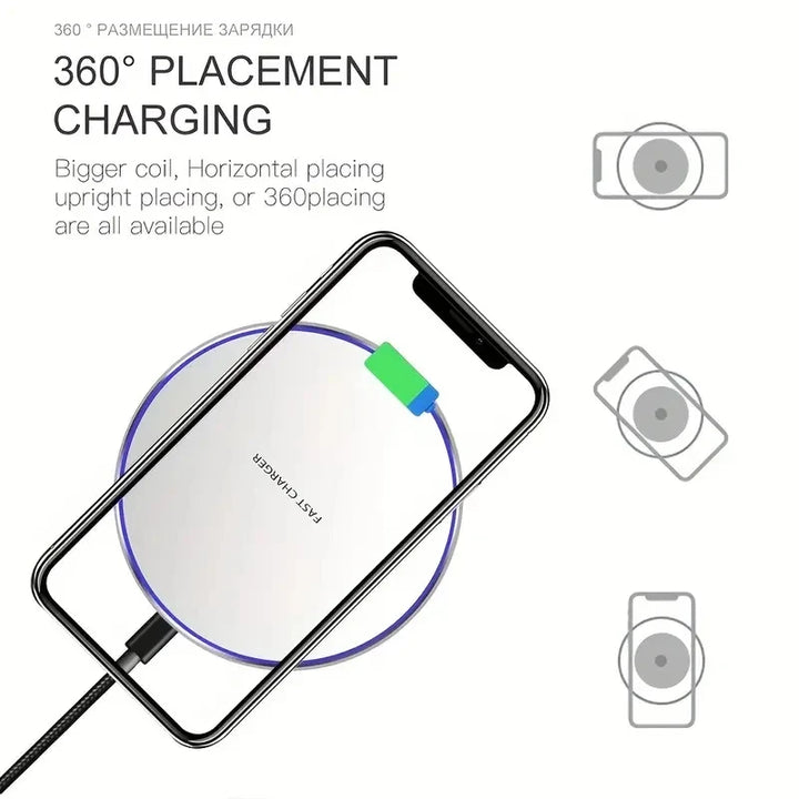 Fast Wireless Charging Pad for iPhone & Samsung Devices
